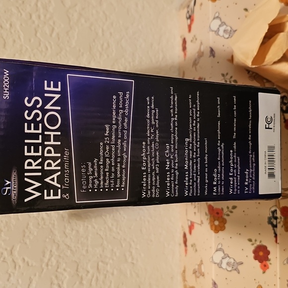 Sly Electronics SLH200W: Wireless & Transmitter 6 in 1 Headphones - Black - Picture 3 of 3